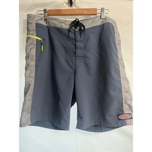 Vineyard Vines Mens Board Shorts Blue Gray Swim Trunks Size 35 Performance Surf